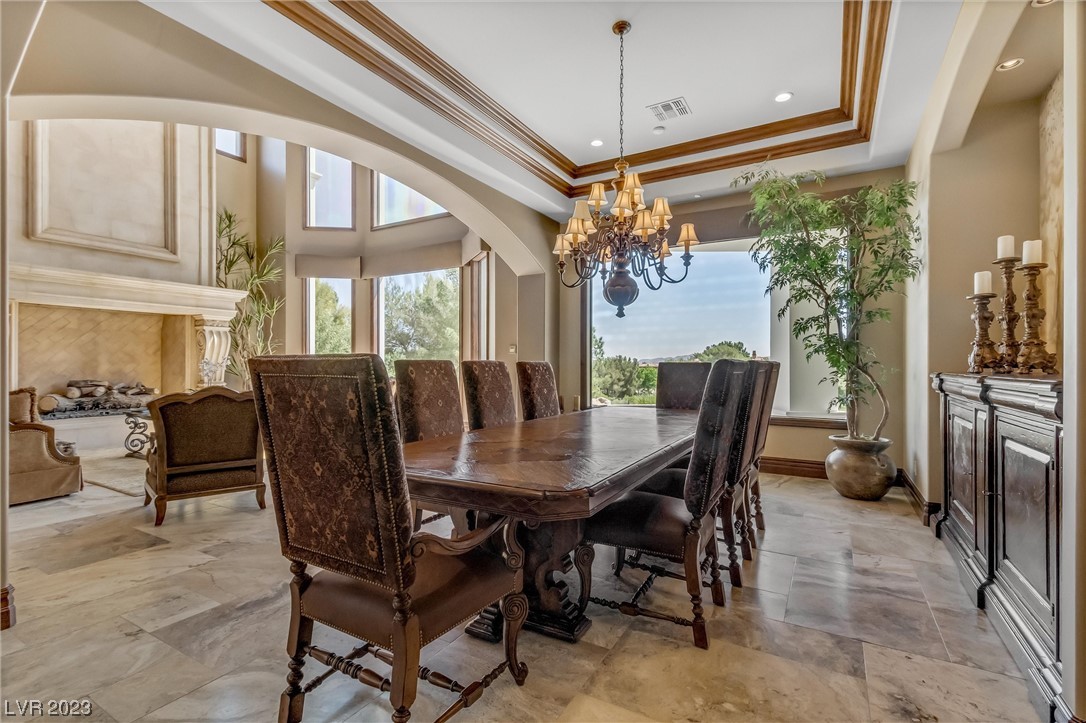 Formal dining with views.