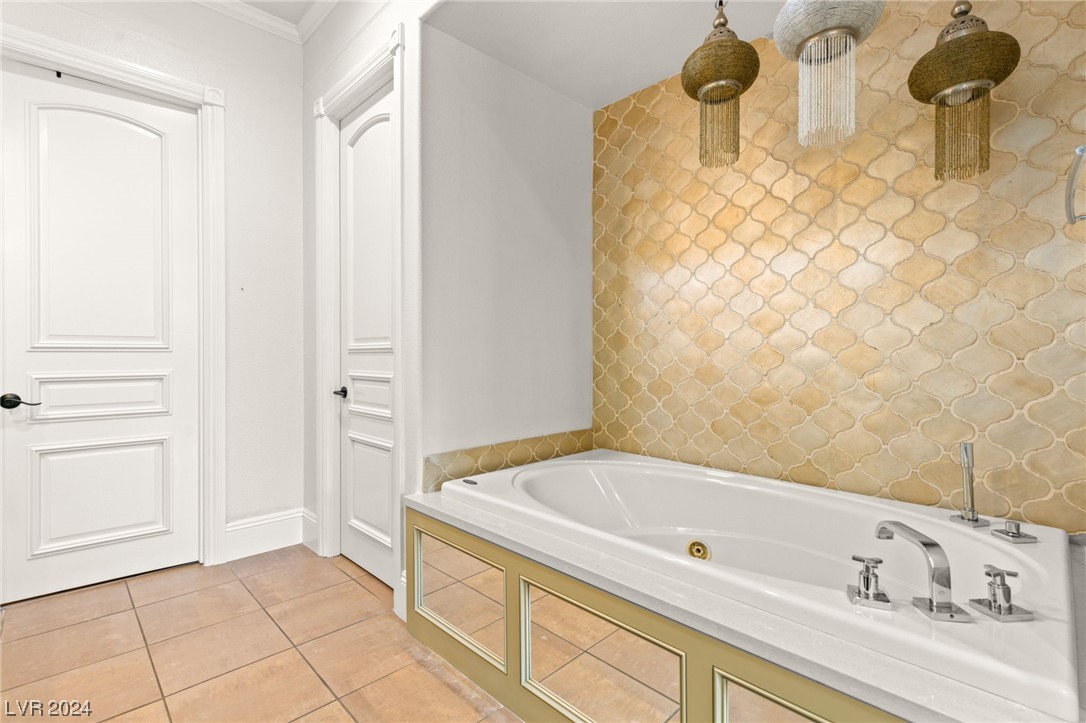 Lovely Tile Work by the Tub.