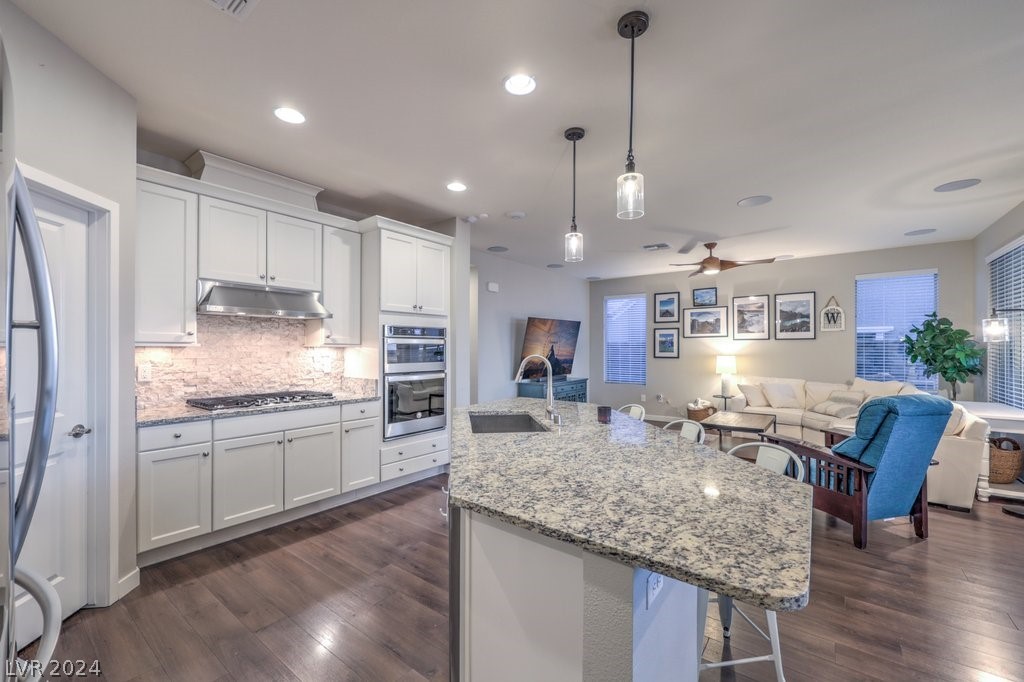 Kitchen opens up into the Dining and Family Room area for an open concept living.