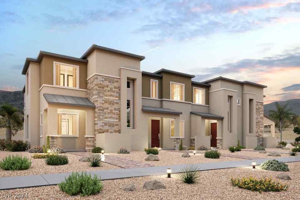 Attached plan 1405 - Desert Contemporary Elevation ~ Rendering ~