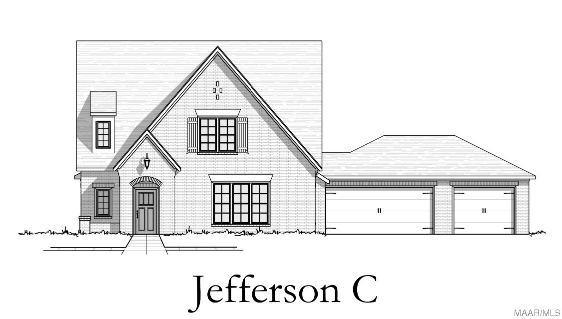 New Home in Pike Road! Construction is underway for the Jefferson C Plan with a 3-Car Garage on Lot#38.  Take advantage of the $10,000 Builder Incentives through the month of March to buy down your rate, pay your closing costs, additional upgrades or both! We're also offering Amazing Interest Rate Buy Down Options for qualified buyers while supply lasts.  The Jefferson home plan is a 3-sided brick and Hardie design with 4 Bedrooms, 3 Baths and a large 21x16 loft upstairs. The Foyer is grand with two-story high ceilings and a tiered staircase. The Study downstairs could be for that much needed home office and also has a closet & would make a precious nursery or playroom. The upgraded spacious kitchen features beautiful cabinets with quartz countertops, and matching wood vent hood, a 5 burner gas range with griddle and air fry setting, a large walk-in pantry, and the spacious center work island offers additional seating, and has a built-in microwave and large single bowl sink. The master suite has double vanities, a walk-in tiled shower with glass enclosure, separate garden tub and large walk-in closet. Bedrooms 3 and 4 are upstairs and have a joined bathroom with separate vanity areas. The rear loading garage plan gives that stately long driveway and enters into a 3- sided covered patio. High Energy standards with Smart Home Features, Low-E Windows, Tankless gas water heaters, Architectural shingles and gutters on every home plan are our standards! Penn Meadows convenient location is nestled in a private wooded setting, offering large homesites, with many new home plans that all offer different structural options, and you’ll feel the difference this charming neighborhood offers. The Penn Meadows neighborhood Pool and Pavilion is the perfect summer gathering spot for families and friends. Penn Meadows is less than a mile to the new Publix Shopping Center in Pike Road, and easy access to Pike Road Schools, East Chase Shopping, and I-85.
