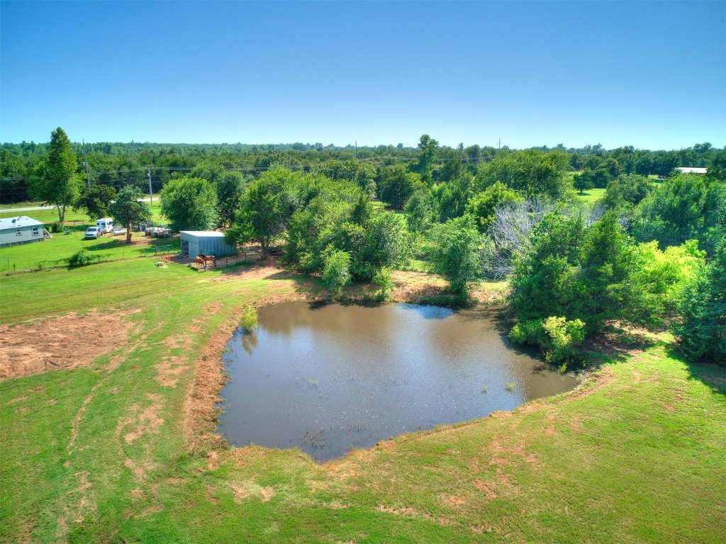 12677 NE 63rd Street, Spencer, OK 73084 aerial view featuring a water view