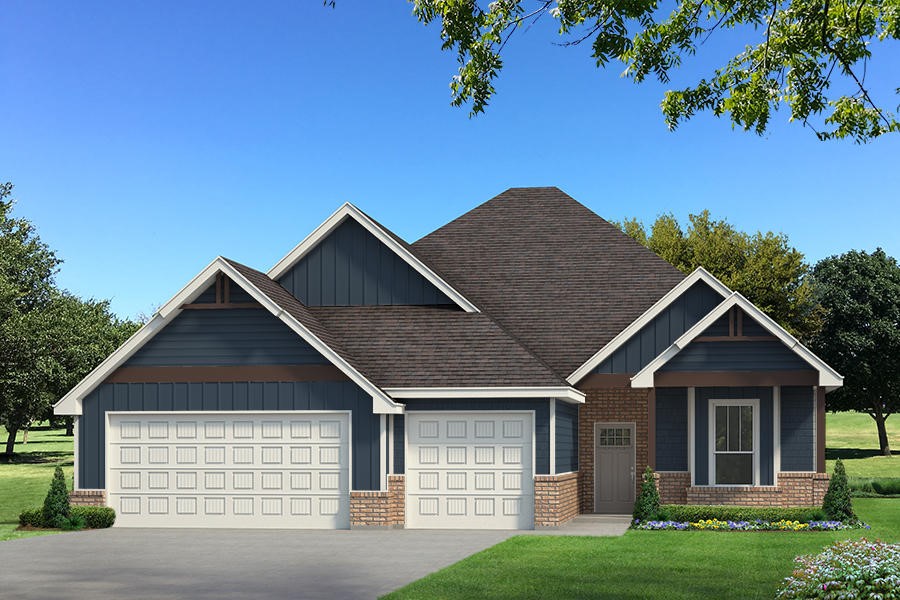 This Mallory Bonus Room floor plan includes 2,955 Sqft of total living space, which features 2,640 Sqft of indoor space & 315 Sqft of outdoor living. There is also a 630 Sqft, three car garage with a storm shelter installed! This home offers 4 bedrooms, 3 bathrooms, a utility room, covered patios, & a large bonus room. The great room features a gas fireplace with a stacked stone surround detail, large windows, crown molding, a ceiling fan, & wood-look tile. The kitchen has built-in stainless steel appliances, well-crafted cabinets to the ceiling, stellar pendant lighting, 3 CM countertops, a corner pantry, & a batwinged island. The prime suite features a sloped ceiling detail with a ceiling fan, windows, & our cozy carpet finish, while the primary bath features a dual sink vanity, a walk-in shower, a Jetta Whirlpool tub, & a large walk-in closet. The covered outdoor living provides a wood-burning fireplace, a gas line, & a TV hookup. Other amenities include a tankless water heater, a whole home air filtration system, our healthy home technology, R-44 insulation, & so much more!