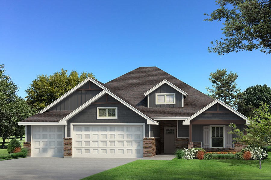 This Blue Spruce floor plan features 2,185 Sqft of total living space, which includes 1,900 Sqft of indoor living & 285 Sqft of outdoor living. This exceptional Taber home offers 4 bedrooms, 2 bathrooms, 2 covered patios, a utility room, & a 3 car garage with a storm shelter installed because, at Homes by Taber, safety is not an option. The well-curated great room presents a well-crafted cathedral ceiling, a gas fireplace with our stacked stone surround detail, large windows, elegant crown molding, wood-look tile, Cat6 wiring, & a barn door. The high-end kitchen boasts custom-built cabinets to the ceiling, stunning pendant lighting, a center island, stainless steel appliances, 3 CM countertops, modern tile backsplash, a walk-in pantry, & more wood-look tile. The prime suite is tucked away & features a sloped ceiling with a ceiling fan, windows, & our cozy carpet finish. The prime bath has a dual sink vanity, a Jetta Whirlpool tub, a private water closet, a walk-in shower, & a HUGE walk-in closet. Outdoor living supports a wood-burning fireplace, a gas line, & a TV hook up. Other amenities for this home include our healthy home technology, an air filtration system, a tankless water heater for endless hot water, R-44 & R-15 insulation, & so much more!
