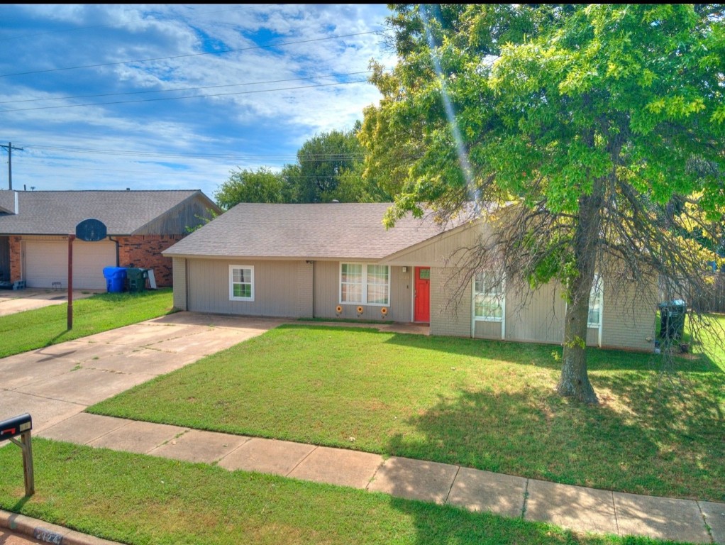 Have you been looking for the perfect place to call Home in Norman that is fully furnished and all bills plus yard maintenance? This beautiful, well kept home is only 7 minutes away from the OU Campus and is already set up for success. The insulated garage conversion makes this a true 5 bedroom and 3 full baths with a split plan for privacy. The primary bedroom is very spacious with a gracious walk-in closet and its own primary bathroom with tiled shower. Across the hall is 2 very good sized bedrooms and its own hallway bathroom. On the other side of the home where the garage was converted, you will find 2 larger bedrooms (both with their own individual mini-splits with a bathroom to share and the utility room.  This home is super cute with a very inviting living room with vaulted ceiling and large front windows for natural light. The kitchen offers a double door pantry, large center island with storage and more than enough space for entertaining with an eat in dining room. The patio doors leading out to the oversized backyard offers a perfect place to have backyard bbq's and get togethers all while enjoying the privacy of the fully fenced yard and the view of the beautiful, lush trees of the greenbelt behind you.