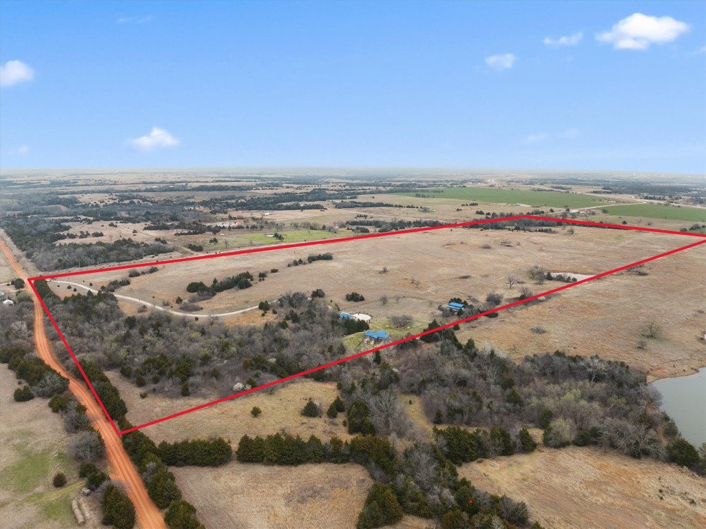 4970 N Westminster Road, Guthrie, OK 73044 drone / aerial view with a rural view
