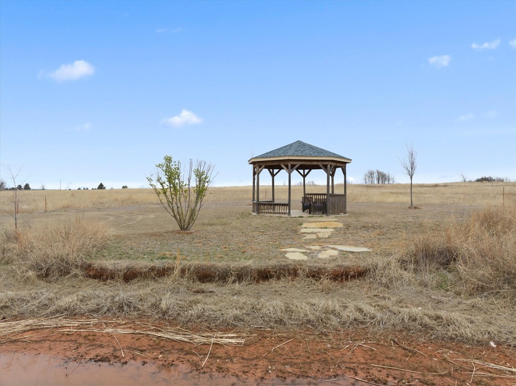 4970 N Westminster Road, Guthrie, OK 73044 view of yard with a rural view and a gazebo