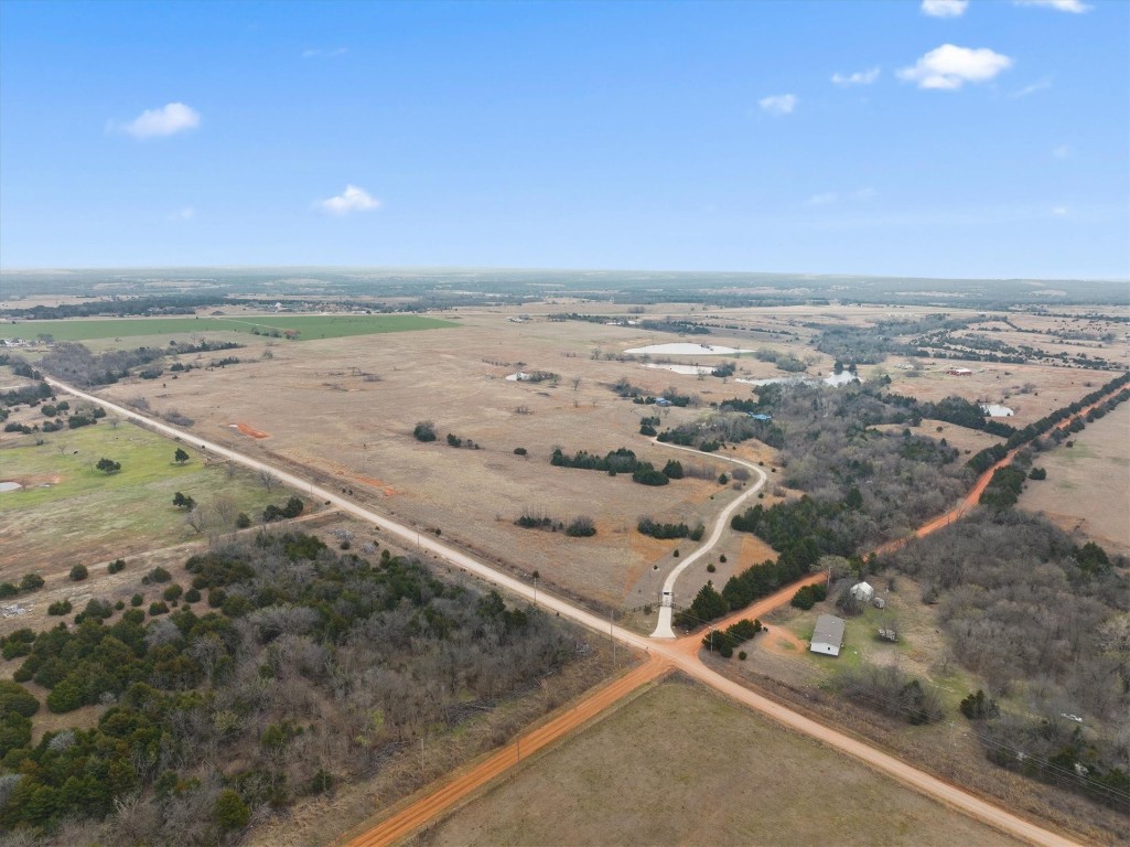 4970 N Westminster Road, Guthrie, OK 73044 birds eye view of property featuring a rural view