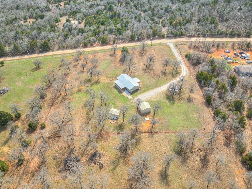 14051 Cemetery Road, Noble, OK 73068 drone / aerial view with a rural view