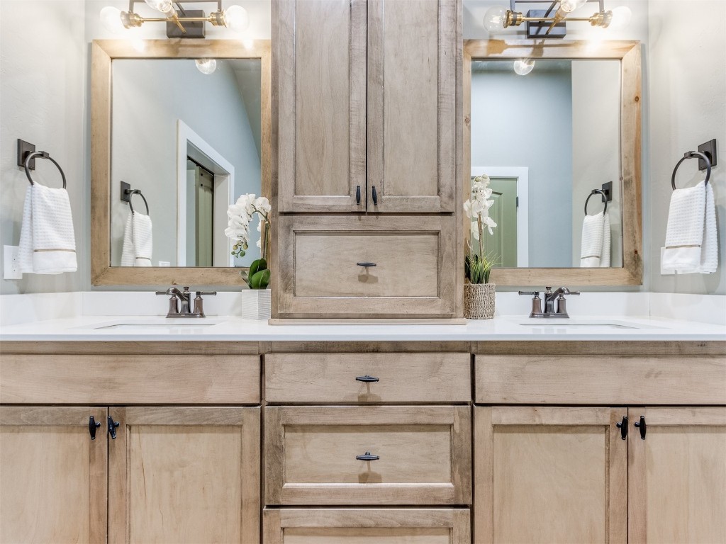 4832 Bermuda Drive, Mustang, OK 73064 bathroom featuring dual vanity