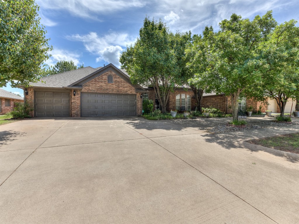 Incredibly well-maintained, one owner home in Edmond school district awaits! Functional floor plan with so many options! 4 bedrooms + study + 2 living + 2 dining + 3 full bath. Large neighborhood lot (.32 mol)! Oversized master bedroom is conveniently located on a private hallway of its own, 2 walk in closets, dual sinks, jetted tub, walk in shower! 2 secondary bedrooms located on one side of the home with a shared bath & dual sinks. 4th bedroom with attached bath located on a hallway of its own (great plan for roommates, older kids, in laws).  Open kitchen & living room concept, tray ceilings in the living room, fireplace and storage. DREAM kitchen with ample counter and cabinet space, gas burners, built in oven and microwave. Tall ceilings throughout for an open feel! 3 car garage, 8-10 person storm shelter, circle drive, back porch pergola, outbuilding, *Pear, Fig, Peach & Pomegranate trees. Neighborhood pool & playground. Close to Highways, turnpike, restaurants, shopping and schools. Roof 2023, AC units 2017, kitchen granite 2016.