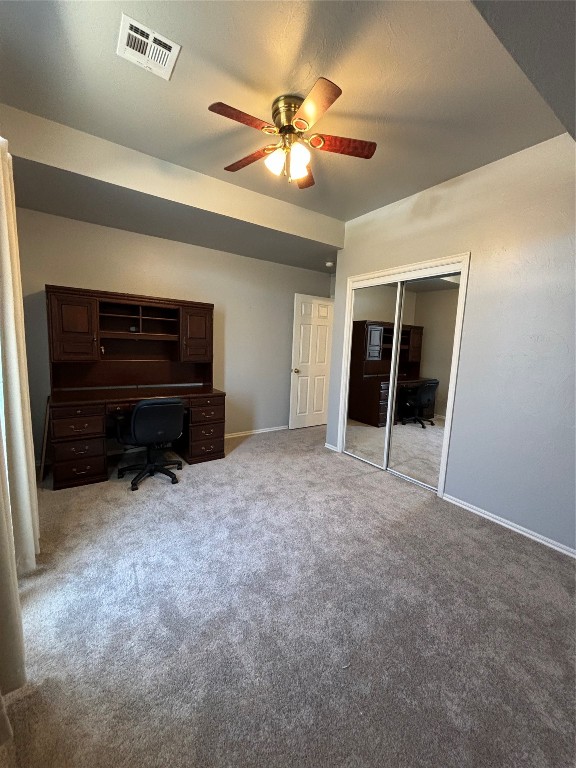 8304 NW 75th Street, Oklahoma City, OK 73132 unfurnished office with ceiling fan and light colored carpet