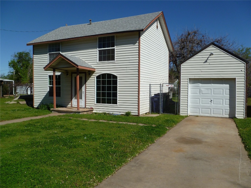This property is in probate to settle an estate. All probate rules apply, expect a delayed closing. Originally a 2 bed, both upstairs, but a wall has been taken out to make one  large bedroom. Will be an 'as is' sale. Highest and best offer to be in by noon April 22, 2024. Home has inside utility room and free standing detached garage. Utilities are on, but electric is turned off at the breaker. Recent appraisal is at $105K.