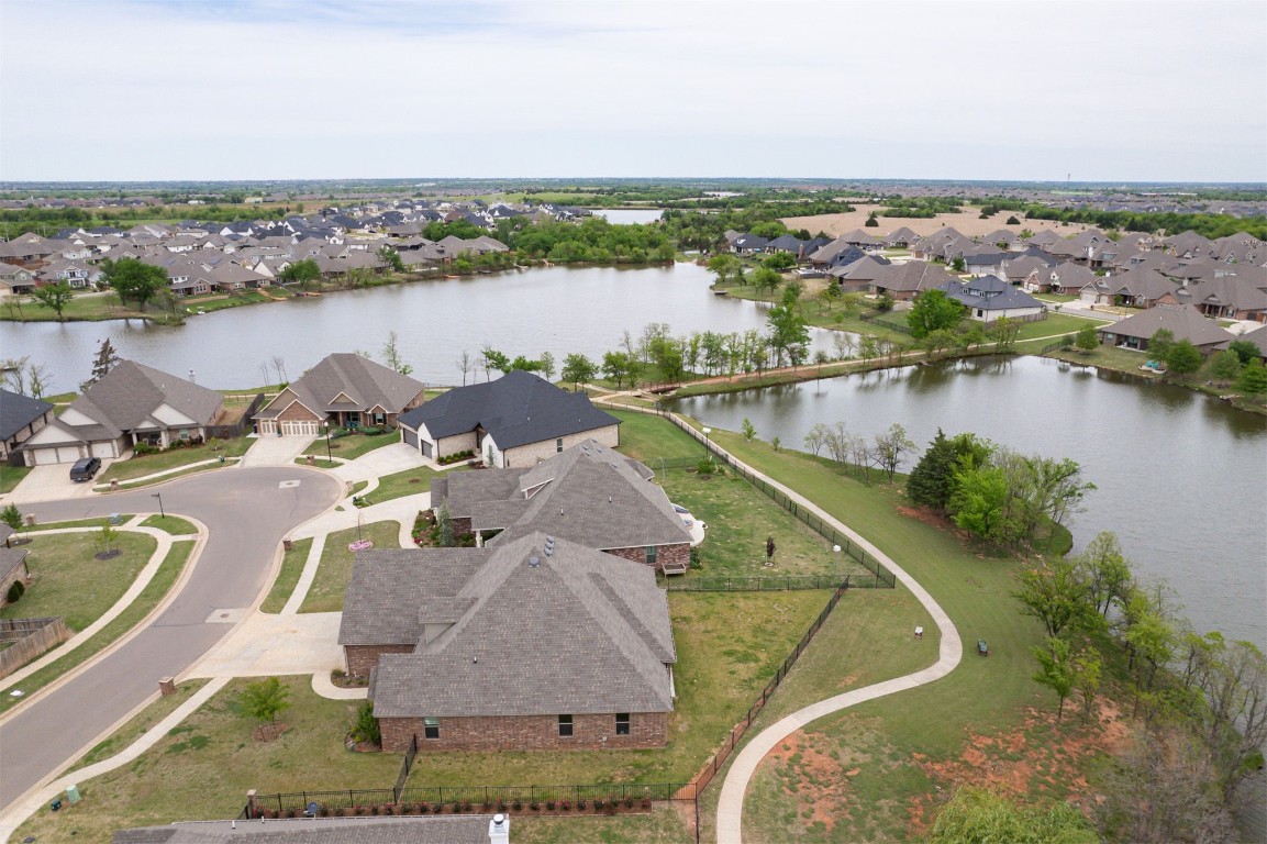 12712 Bristlecone Pine Boulevard, Oklahoma City, OK 73142 aerial view featuring a water view