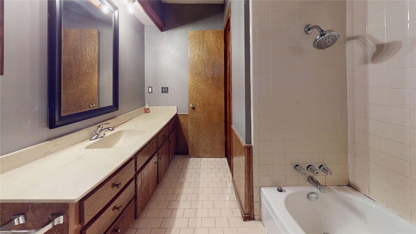 6628 Evergreen Canyon Road, Oklahoma City, OK 73162 bathroom with toilet, tile flooring, and vanity
