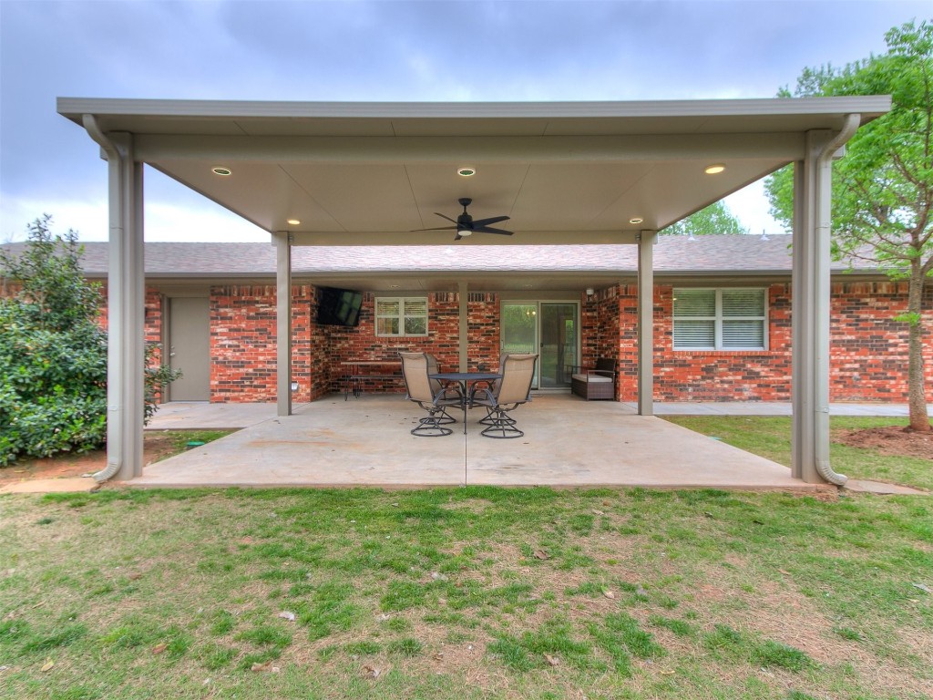 609 S Chloe Lane, Mustang, OK 73064 view of patio with ceiling fan