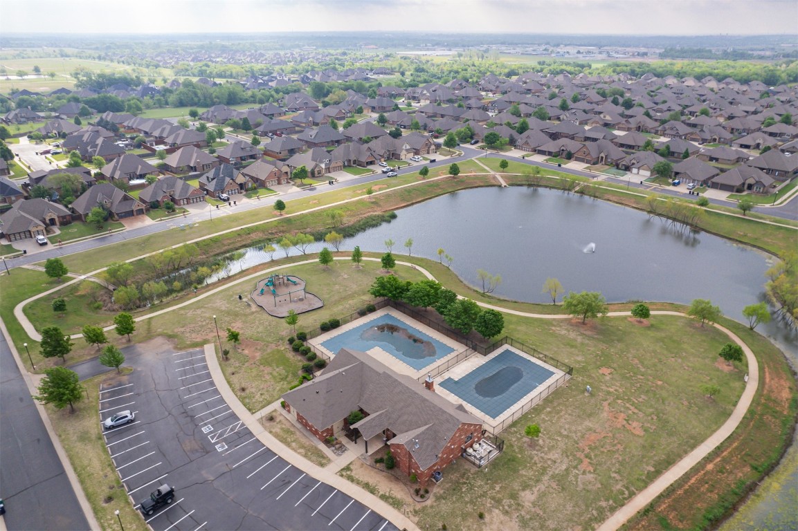 4604 SW 122nd Street, Oklahoma City, OK 73173 birds eye view of property with a water view