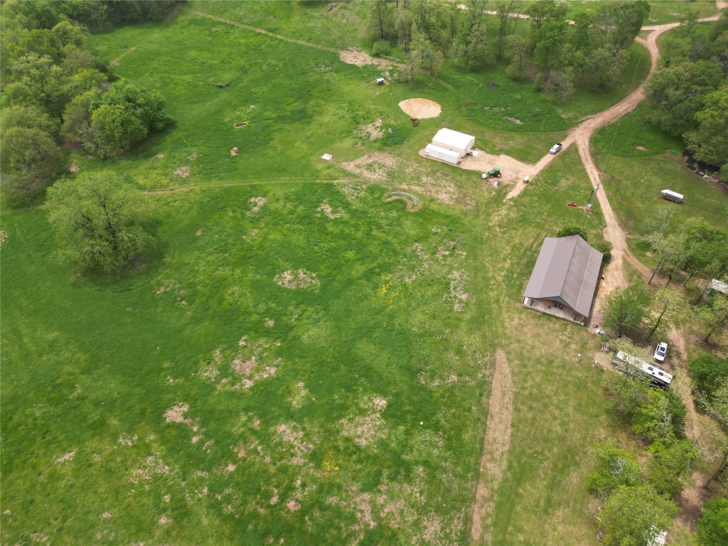 483 Cottontail Trail, Broken Bow, OK 74728 aerial view featuring a rural view