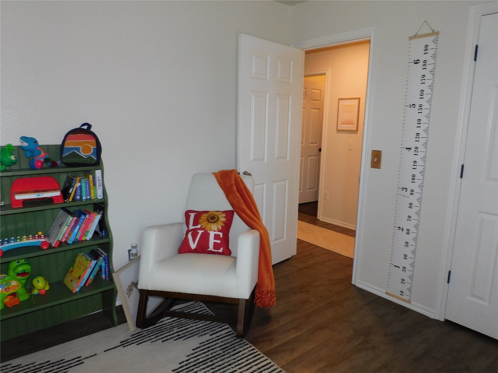 1537 NW 123RD Street, Oklahoma City, OK 73120 living area with dark hardwood / wood-style flooring