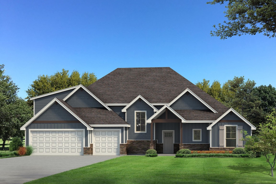 This Zade floor plan includes 3,105 Sqft of total living space, which features 2,850 Sqft of indoor space & 255 Sqft of outdoor living. This spectacular home offers 4 bedrooms, 3 bathrooms, a bonus room, a utility & mudroom, covered patios, & a 3 car garage with a storm shelter installed. The great room welcomes wood-look tile, a breathtaking cathedral ceiling, our luxurious 3-panel sliding door with a 4' back patio extension, crown molding, & a ceiling fan. The up-scale kitchen presents stainless steel appliances, 3 CM countertops, well-crafted cabinets to the ceiling, stunning pendant lighting, a corner pantry, decorative tile backsplash, & a large center island with a trash can pull-out. The primary suite has a sloped ceiling detail, windows, a ceiling fan, & our cozy carpet finish. The primary bath includes a walk-in shower, a Jetta Whirlpool tub, a private water closet, a batwinged dual sink vanity, & a HUGE walk-in closet! Step outside to enjoy the covered back patio which offers a wood-burning fireplace, a gas line, & a TV hookup. Other amenities include our healthy home technology, a tankless water heater, a whole home air filtration system, R-44 insulation, & so much more!