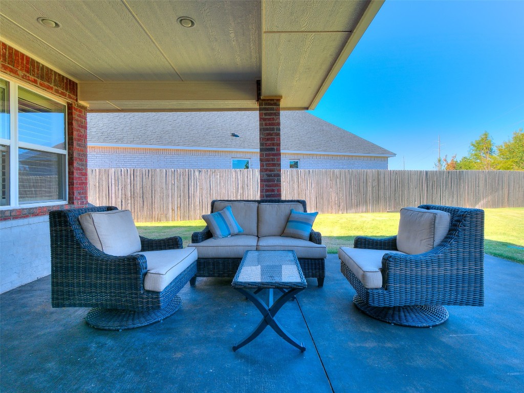 15820 Rockwell Park Lane, Edmond, OK 73013 view of patio with outdoor lounge area
