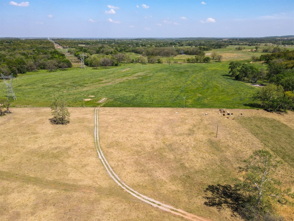 32101 W 256th, #S, Bristow, OK 74010 drone / aerial view featuring a rural view
