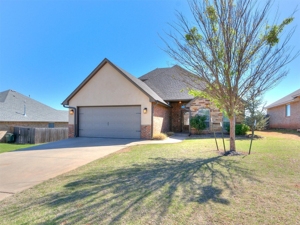 This newer, custom 3 BD/2.5 BA home in the very desirable Covell Valley area of east Edmond is full of unique and contemporary features.  The gorgeous backsplashes, custom tile, recessed lighting and mission-style cabinetry are aesthetically pleasing, while a luxurious master bath with whirlpool tub and river-rock accented shower provides a welcome retreat. The generously sized bedrooms all have ceiling fans and tray ceilings, plus an upstairs bonus room with half bath would make a great media room or fourth bedroom. Entertaining will be effortless from the efficient, thoroughly modern kitchen loaded with granite countertops, stainless appliances, peninsula bar and pantry -- or enjoy summer breezes and fall football from the screened sunroom. The package is complete with a sprinkler system, security system and privacy-fenced back yard.