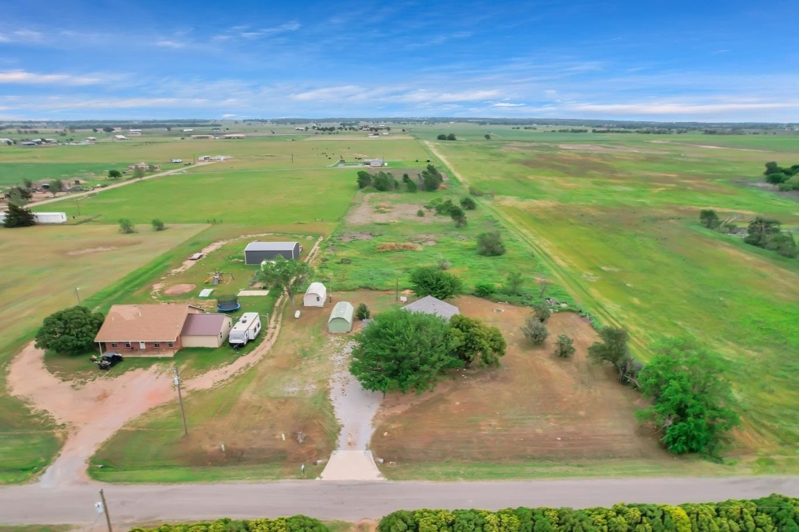 15448 S County Road 205 Road, Blair, OK 73526 birds eye view of property featuring a rural view