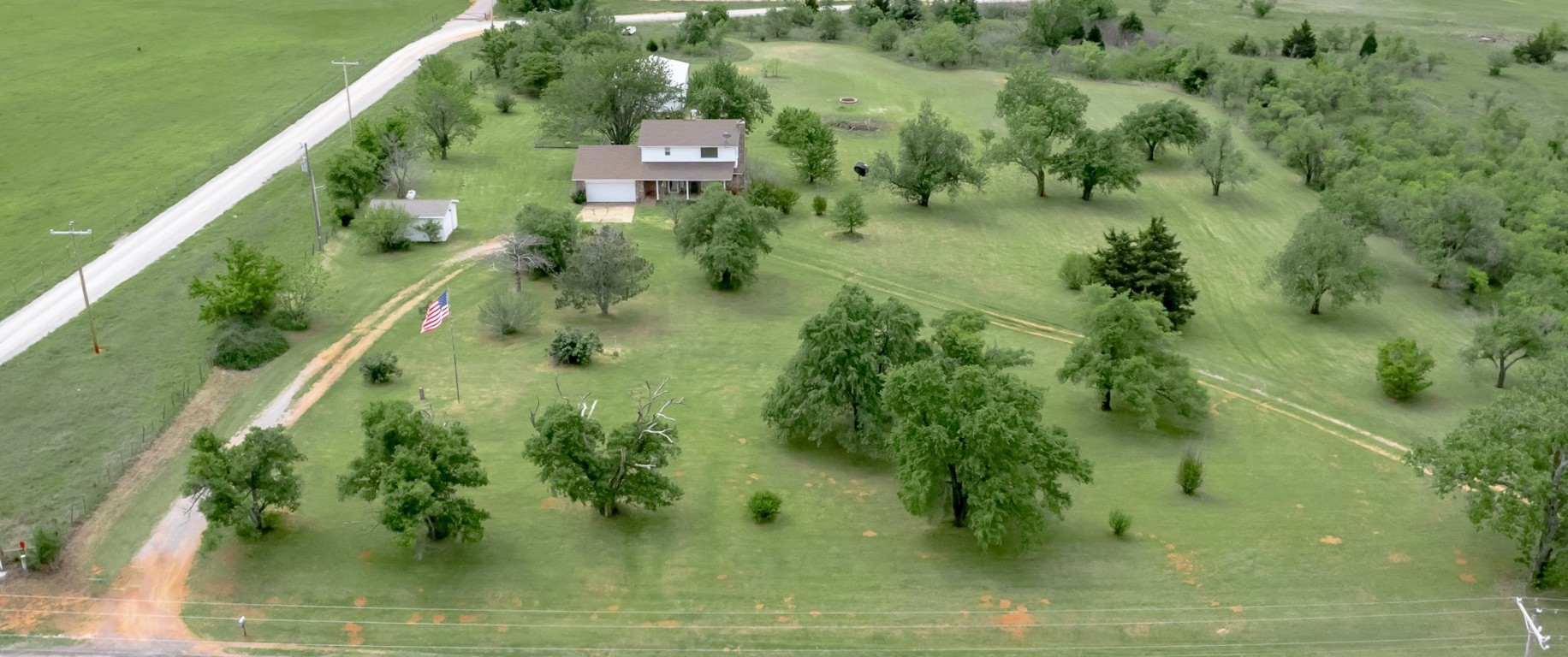13494 290th Street, Blanchard, OK 73010 drone / aerial view with a rural view