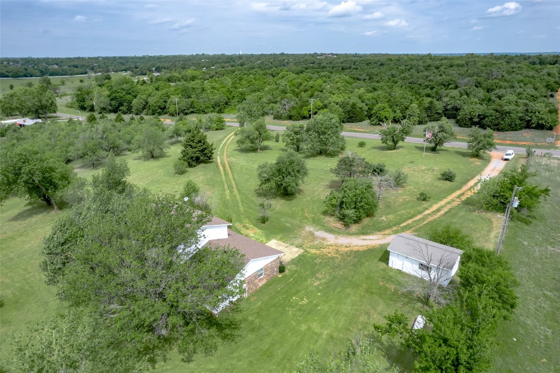 13494 290th Street, Blanchard, OK 73010 bird's eye view with a rural view