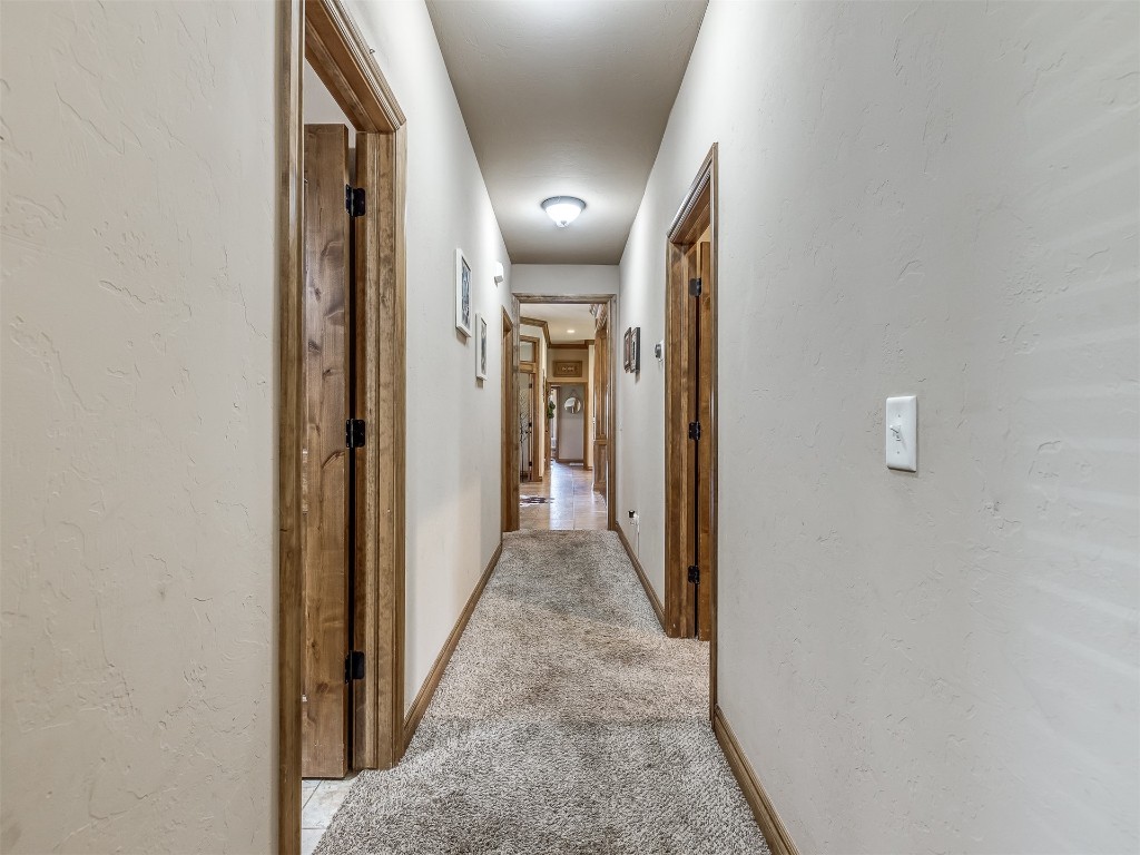 953 County Street 2982, Blanchard, OK 73010 hall featuring carpet floors