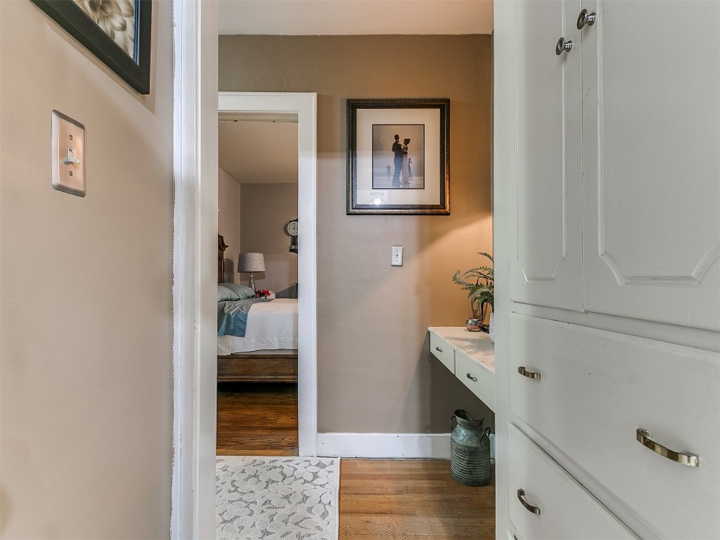 1800 NW 31st Street, Oklahoma City, OK 73118 bathroom with vanity and hardwood / wood-style flooring