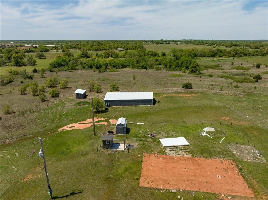21787 Meridian Avenue, Blanchard, OK 73010 aerial view with a rural view