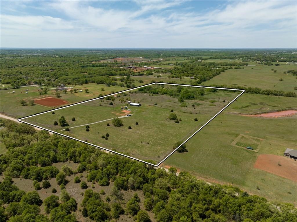21787 Meridian Avenue, Blanchard, OK 73010 aerial view featuring a rural view