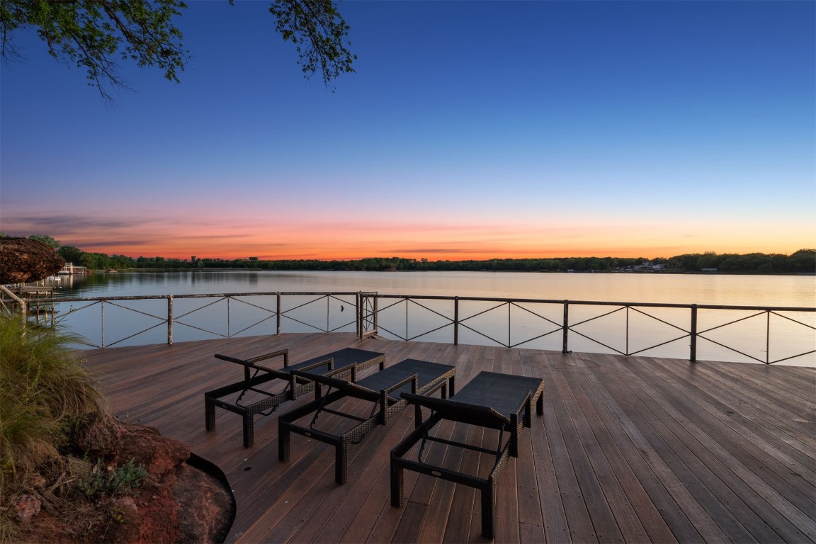 103 E Shore Drive, Arcadia, OK 73007 dock area featuring a deck with water view