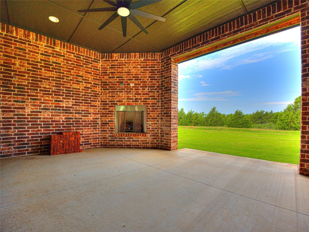 1391 S Kenzie Ct Drive, Mustang, OK 73064 view of patio featuring ceiling fan