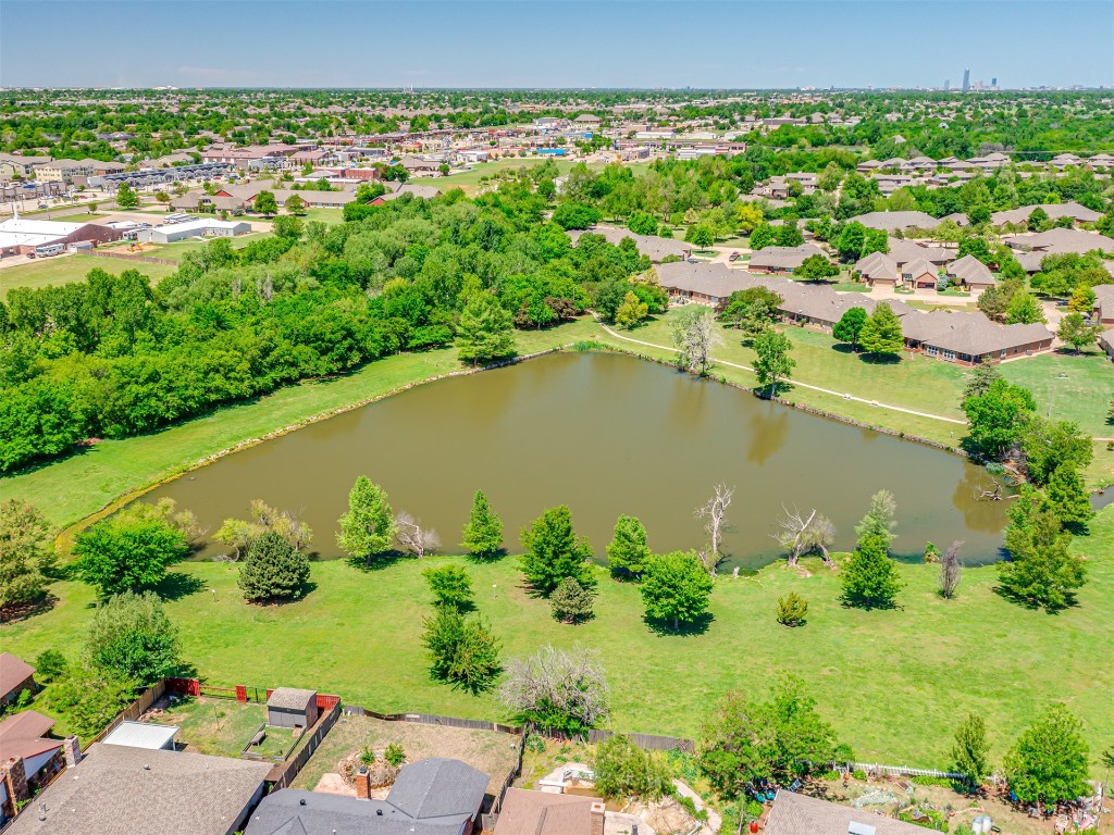 708 Waterview Road, Oklahoma City, OK 73170 aerial view with a water view