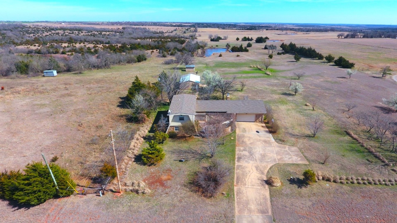 25550 County Road 110, Perry, OK 73077 birds eye view of property featuring a rural view