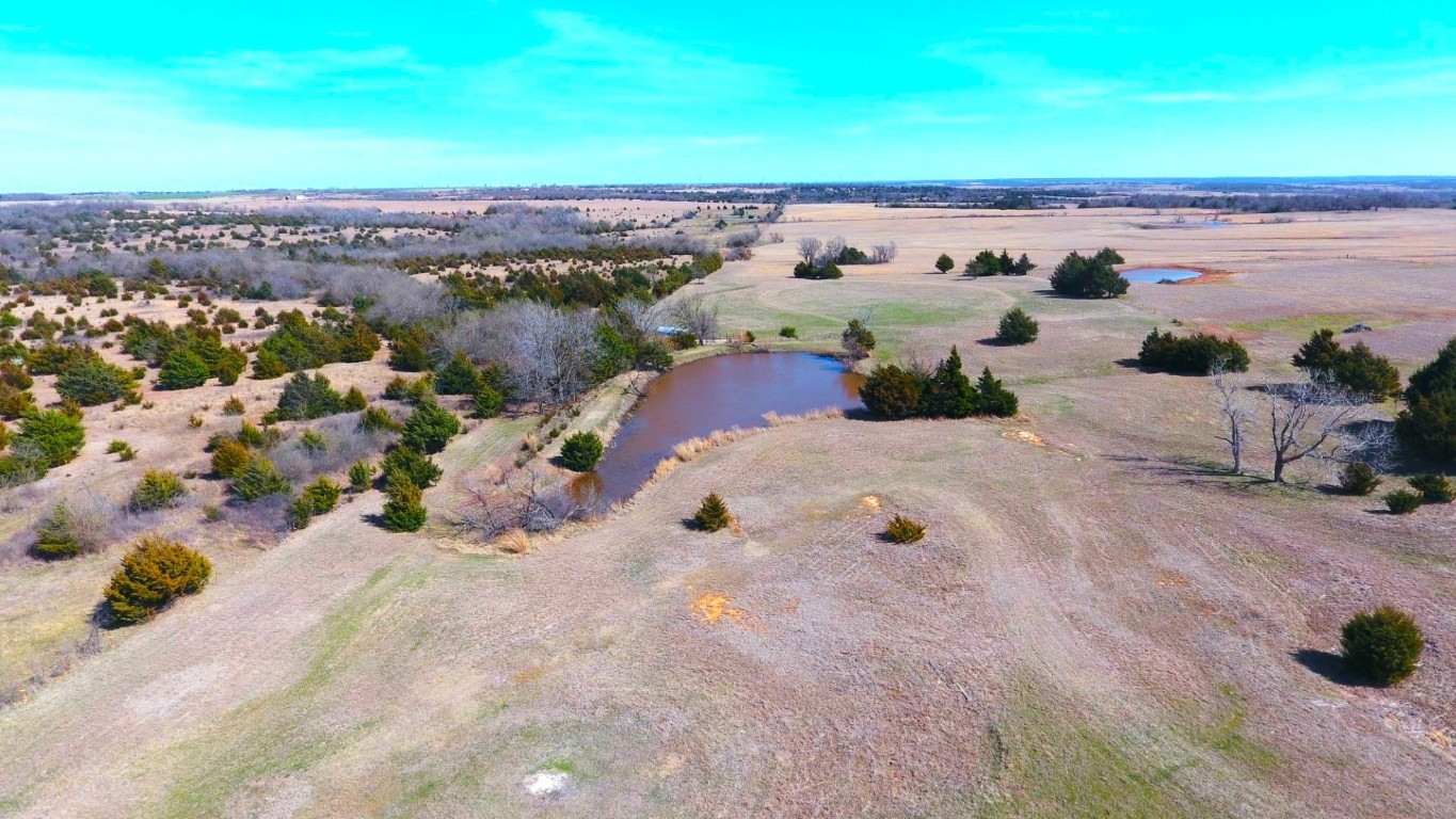 25550 County Road 110, Perry, OK 73077 bird's eye view with a water view and a rural view