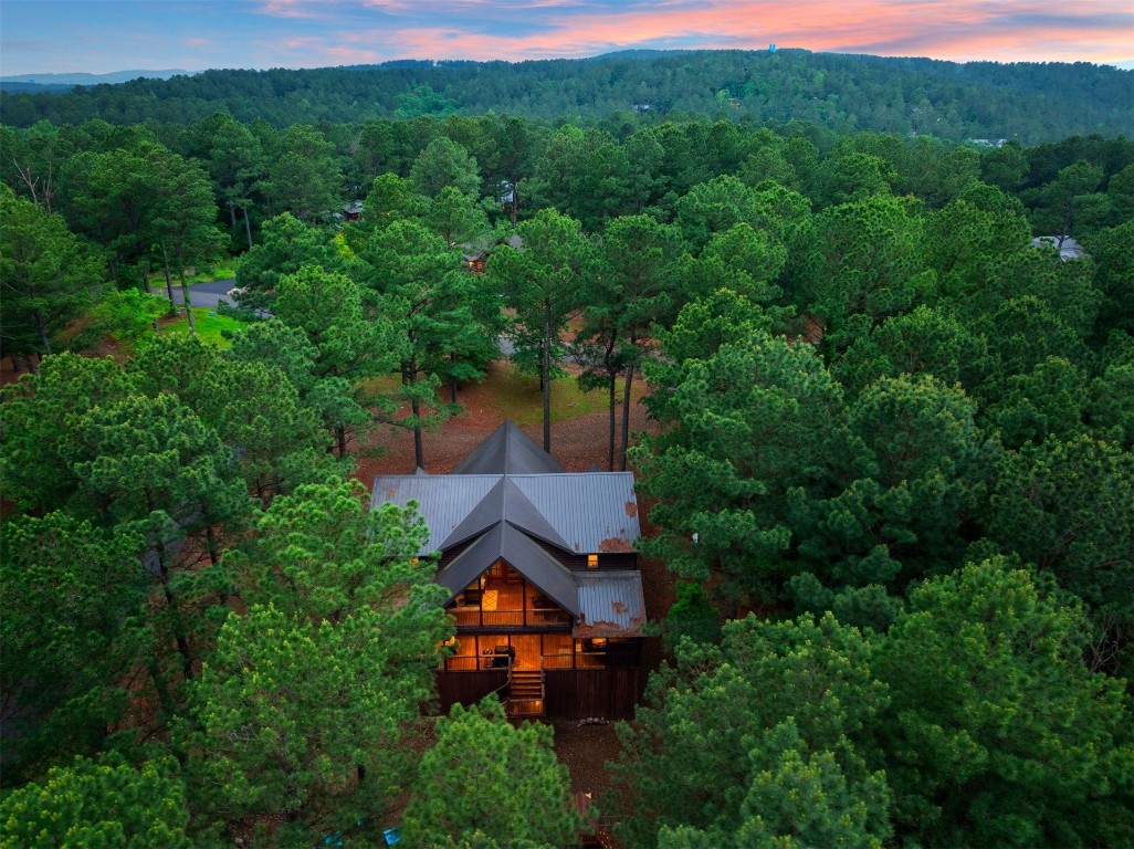335 Mountain Pine Trail, Broken Bow, OK 74728 view of aerial view at dusk