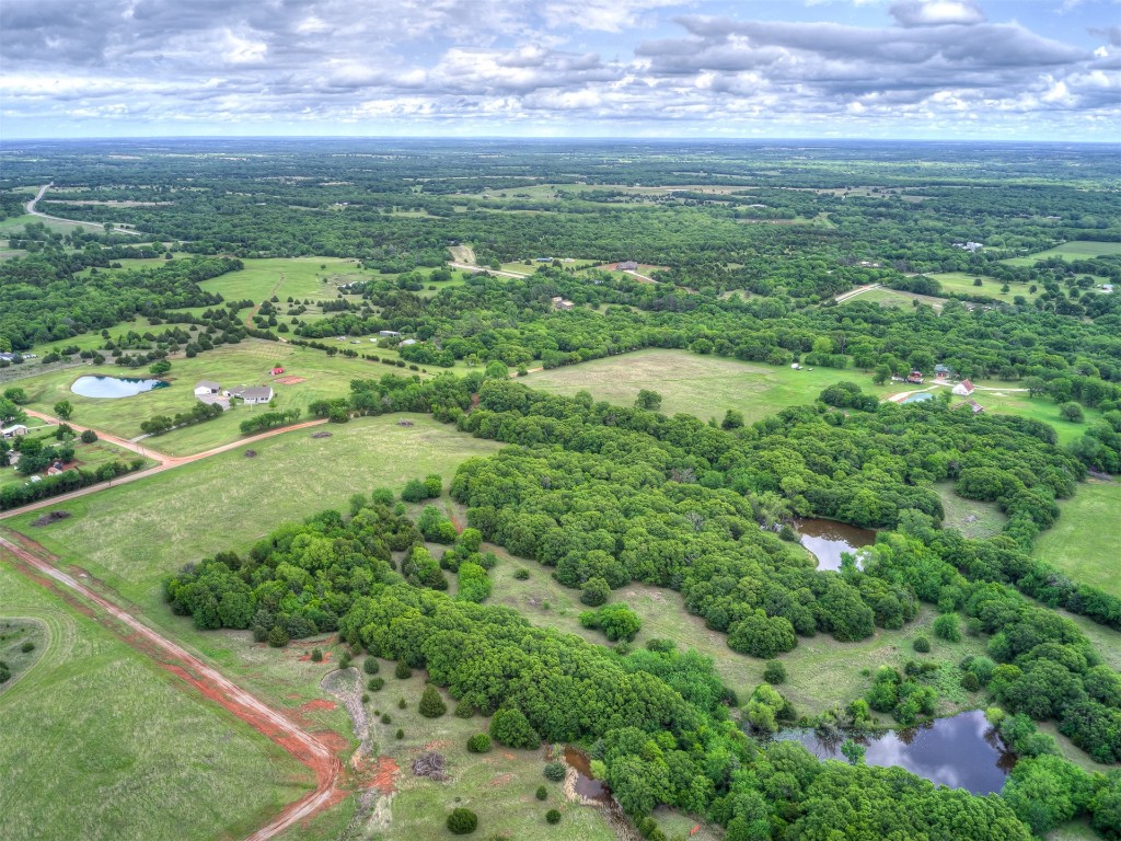 102199 S Highway 18, Meeker, OK 74855 aerial view with a water view