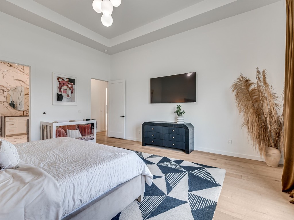 18320 108th Street, Lexington, OK 73051 bedroom with light hardwood / wood-style flooring