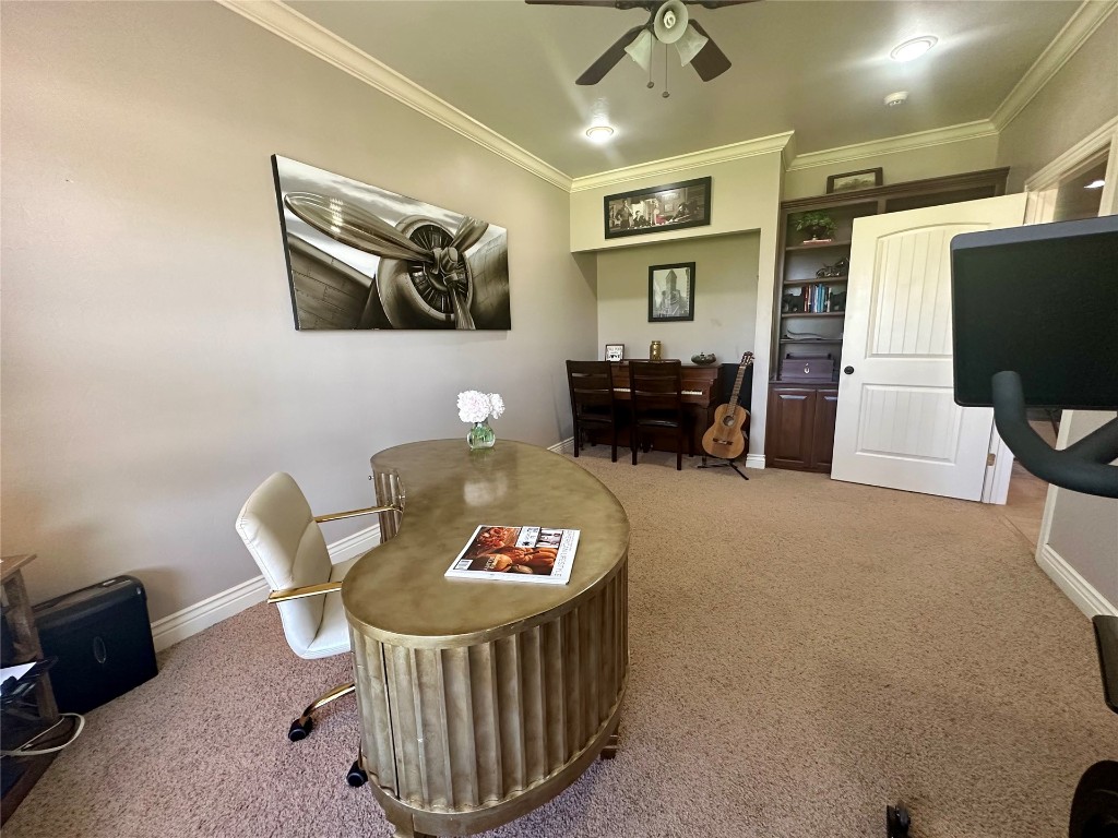 715 NW Elm Street, Piedmont, OK 73078 living room featuring light hardwood / wood-style floors and ceiling fan