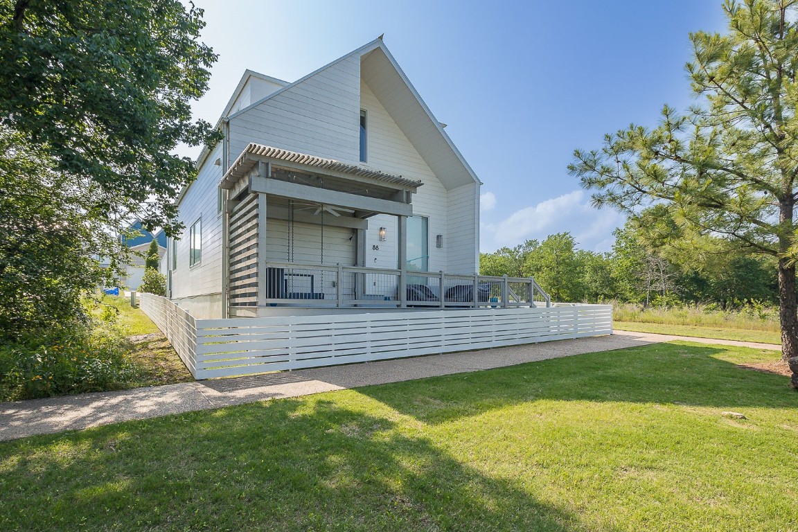 88 Pistache Lane, Carlton Landing, OK 74432 exterior space with a yard and a wooden deck