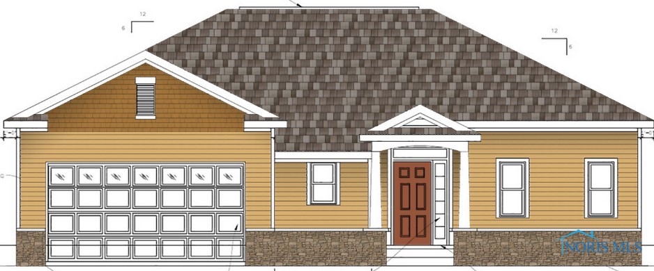 Possible floor plan for this lot. The Merlot One: 1661 Sq. Ft. w/3 Bed, 2 Bath, 2 car garage and a partial basement.