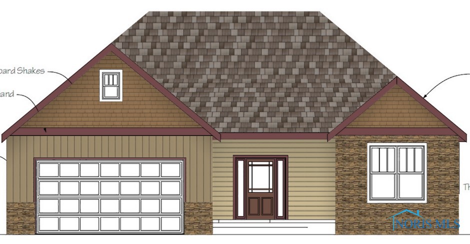 Possible floor plan for this lot. The Merlot Two: 1933 Sq. Ft. w/3 Bed, 2 Bath, 2 car garage and a partial basement.