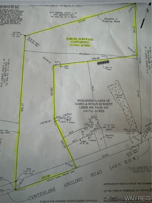Great spot to build in the Pembroke School System.  This newly divided lot has 2.54 acres and is in a super convenient location to school shopping and thruway.  Angling Rd is a very pretty rural country road and gives you quick access o both Rt 5 and Rt 33.  The lot was just surveyed with flags still in ground marking dimensions as well a passing perc test so you can hit spring running with shovel in hand ready to build!