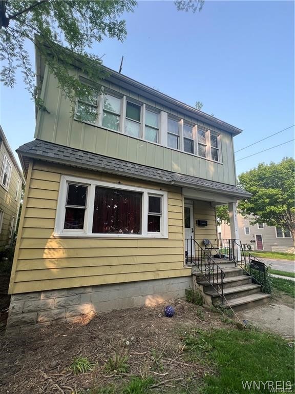 Large South Buffalo 3/3 Double on a corner lot just 3 blocks from Cazenovia Park & 1 block from Abbott Rd. Each unit features large eat in kitchens, formal dining rooms, large 21 x 17 living rooms, three bedrooms & 1 bathroom. The upper unit also has an enclosed front sun room with a closet that would make a wonderful office or even an additional bedroom. Lower unit has first floor laundry built in off of the living room. Maintenance free siding, updated windows, roof 12 years old. Fully fenced yard & large 2 car garage which you enter on Athol St. Basement has a sump pump, glass block windows, & drain tile that extends throughout. Brand new water tank for lower unit. If you are looking for a solid South Buffalo 2 unit, this is the one!
