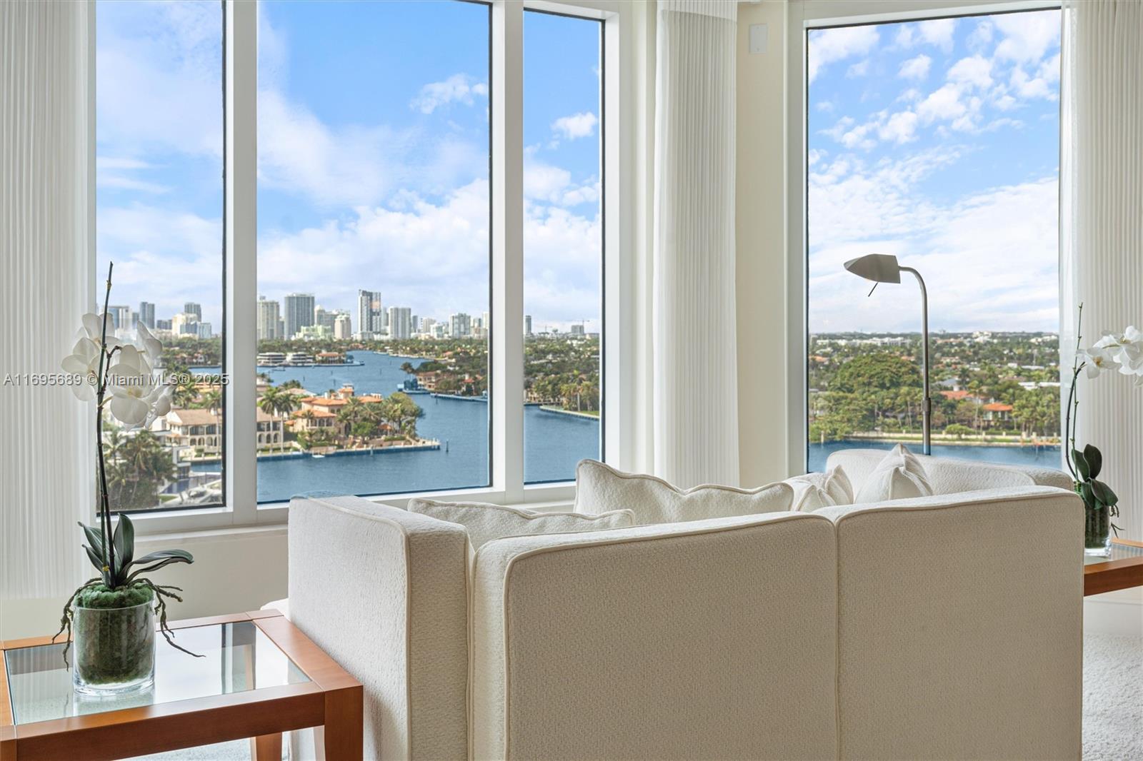 Designer renovated and furnished modern showplace in highly desirable Harbourage Place offers the most panoramic Intracoastal, New River, city skyline and sunset views from all rooms and from the dual terraces. 3 BR+Den/3.5 BA floor plan features high quality fixtures and finishes throughout, including a Poggenpohl kitchen, fine furnishings, high ceilings, oversized laundry room, 3 deeded parking spaces plus 2 storage rooms.  New building restoration complete & all assessments paid.  Luxury boutique building with only 44 residences features a new lobby, new club room, fitness center, sauna and more.  Desirable Harbor Beach area location is just minutes to airport, Las Olas/downtown, Brightline and all major roads. Close proximity to restaurants, shopping and beach clubs.