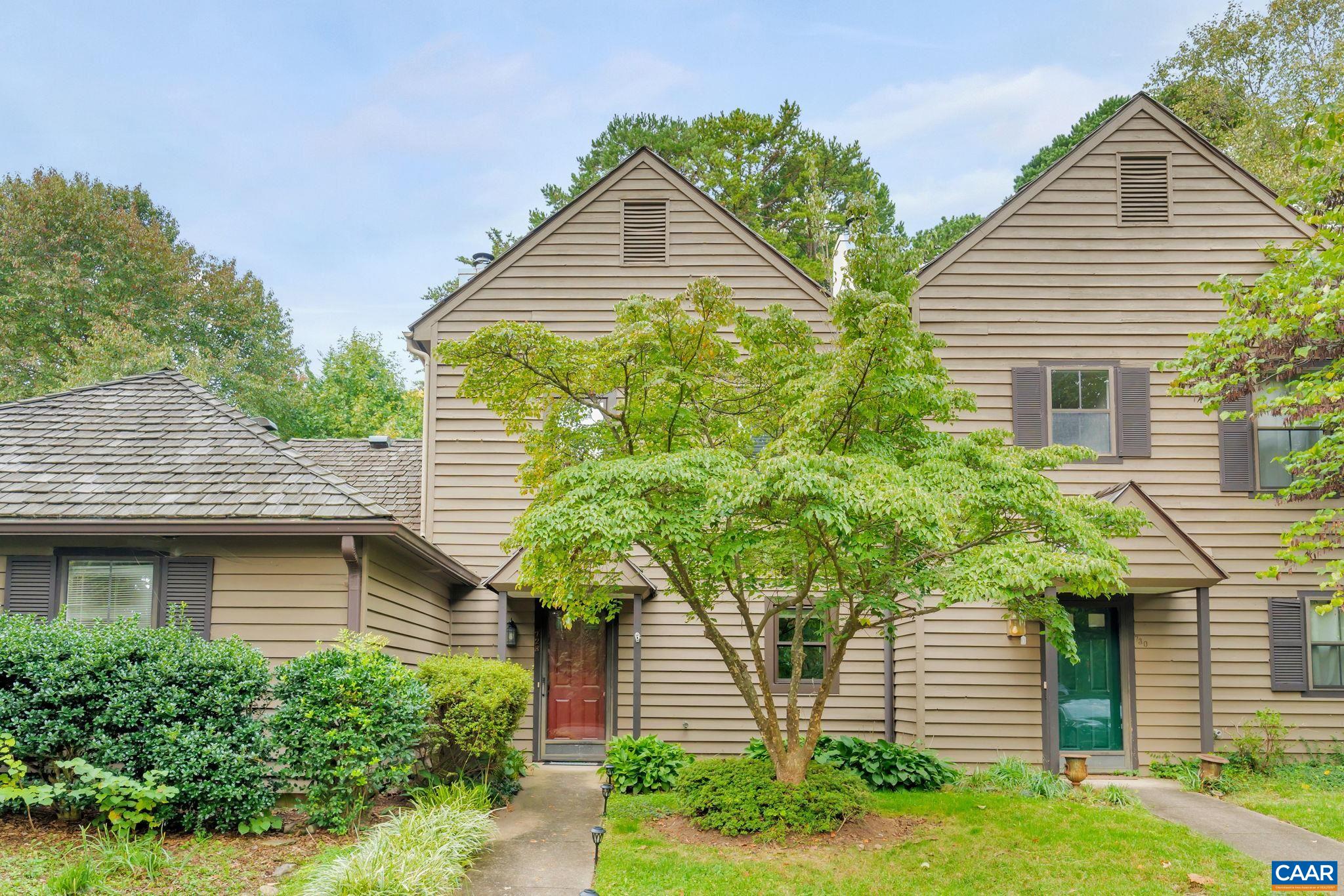 Located in the sought after River Run neighborhood, enjoy connectivity to the adjacent Pen Park (trails, playground, tennis, baseball, basketball, pavilions), the Rivanna River Trail, Rivanna River as well as to Meadowcreek Golf Course. Additionally, enjoy being centrally located with easy commutes to Downtown, Rt. 29 & UVA. This townhome's interior was just freshly painted prior to being offered for sale. Its main level, featuring LVT flooring installed in 2021, consists of a layout with a foyer, kitchen with solid surface countertops, great room with wood burning fireplace, a powder rm & storage closet. Upstairs, are two spacious bedrooms & a full bath with skylight. A highlight of this home is its rear patio with its view of green, natural space. River Run amenities include walking trails, beautiful, mature landscaped areas, a clubhouse and pool.